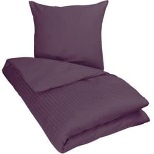 Dobbelt sengetøj 200x220 cm - Mørke lilla - 100% Jacquardvævet bomuldssatin