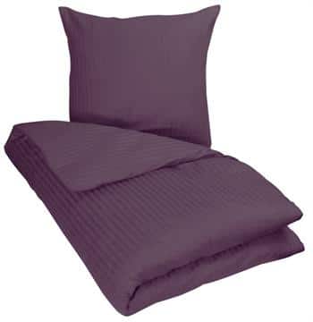 Kingsize sengetøj 240x220 cm - Jacquardvævet - Mørke lilla - 100% bomuldssatin